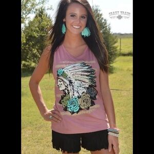 Crazy Train Pink Graphic Tank Top